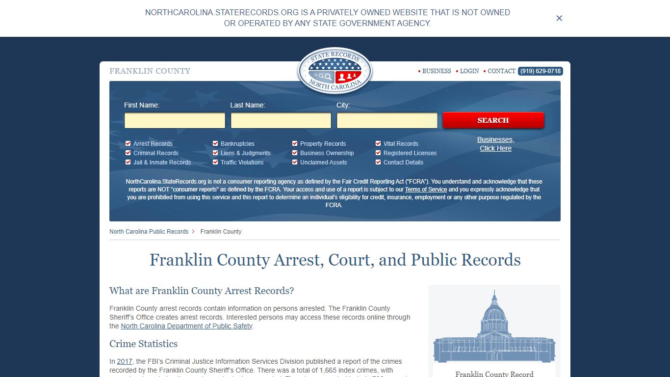 Franklin County Arrest, Court, and Public Records